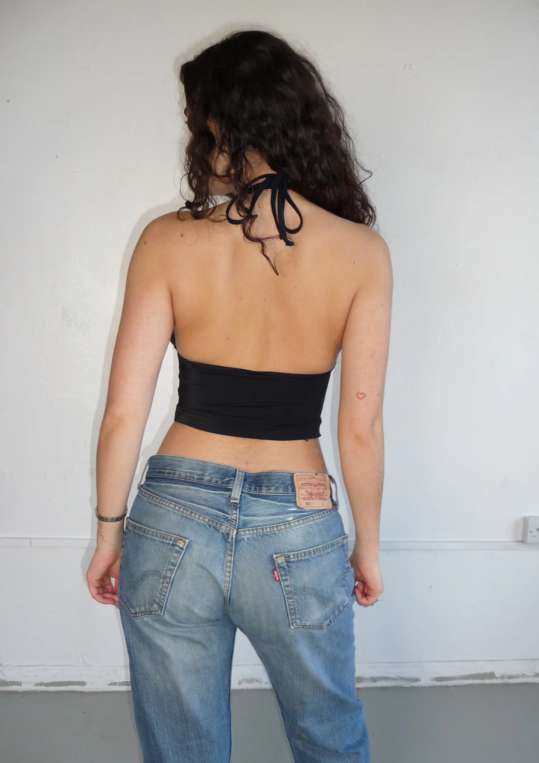 Fuller Bust Gold Ring Detail Top In Black - Image 7