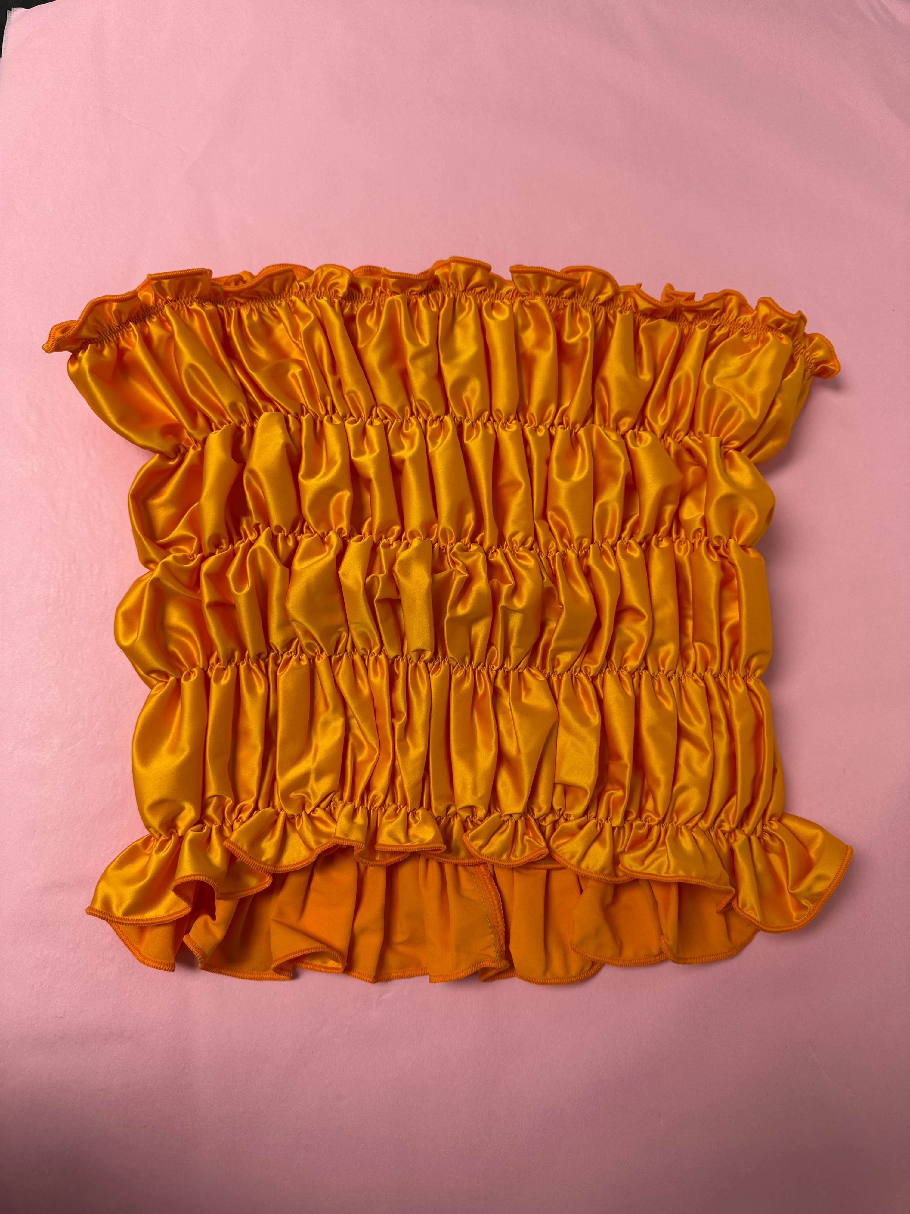 Scrunchie mini skirt tangerine size 12 and 10 available - Image 3
